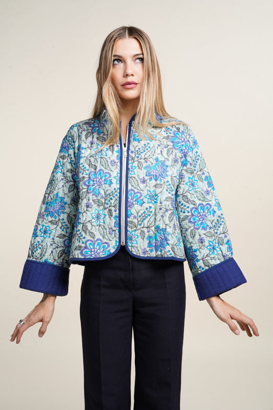 KALI JACKET BLUE FLOWERS