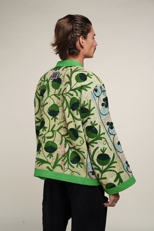 KIMONO KANTHA/SUZANI GREEN APPLE